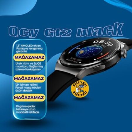 Qcy Gt2 black – Saatlar – ucuztap.az