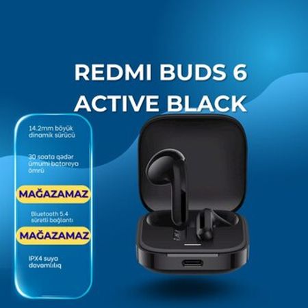 Redmi Buds 6 Active Black – Audio və video – ucuztap.az