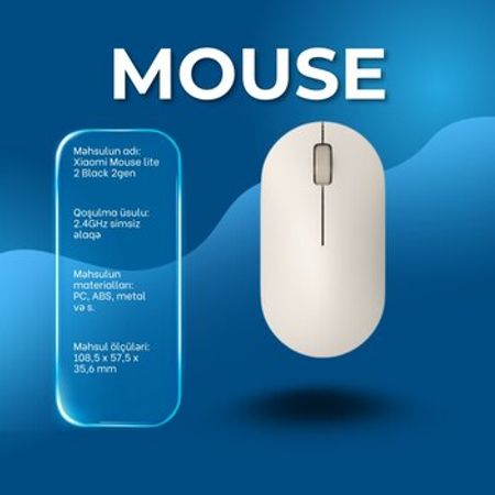 Xiaomi Mouse Lite 2 white 2gen – Kompüter aksesuarları – ucuztap.az