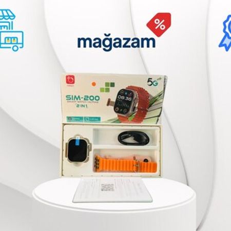 Smart saat Watch Sim‑200 Black – Saatlar – ucuztap.az