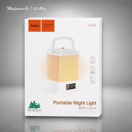 Portativ gecə lampası Hoco HX15 (Saatlı Night Light)