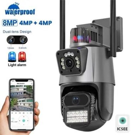 Simsiz Wifi ptz 2 kamera 360° 8mp/4K +64GB