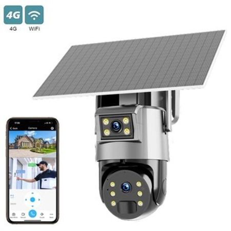 Simsiz 4G sim kartlı Solar ptz 2 kamera 360° 8mp/4K