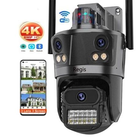 WiFi PTZ kamera 360°FHD 12MP/4K+64GB