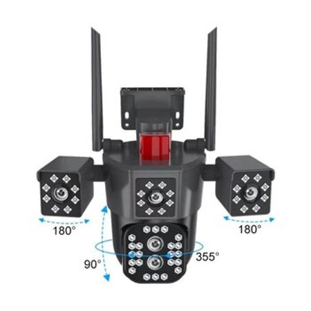 WiFi PTZ kamera 360°FHD 12MP/4K+64GB