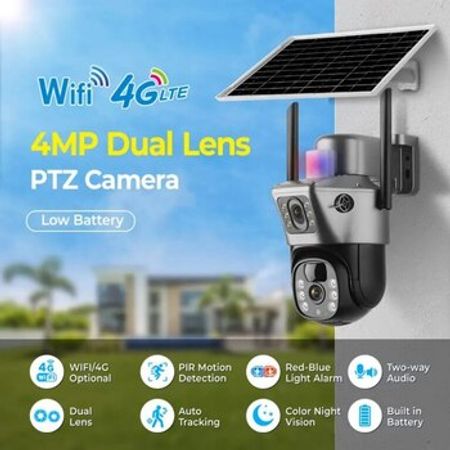 4G Sim kartlı Solar 360° FHD kamera 12MP/4K+64GB