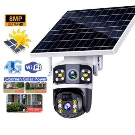4G Sim kartlı Solar 360° FHD kamera 12MP/4K+64GB