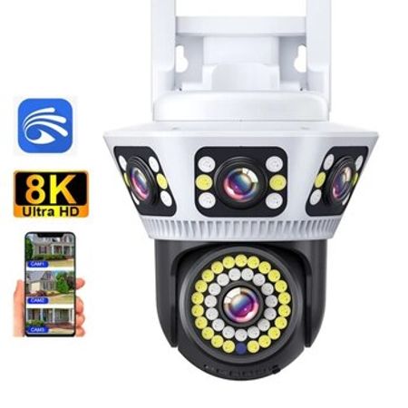 Wi-Fi PTZ kamera 360°FHD 12MP/4K+64GB