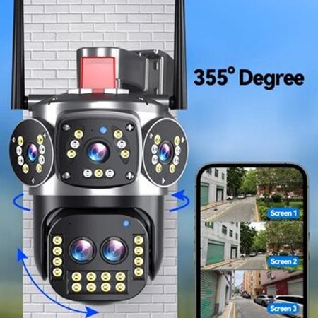 Wi-Fi PTZ kamera 360°FHD 12MP/4K+64GB