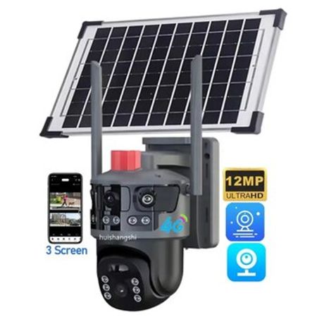 4G Sim kartlı Solar 360° FHD kamera 12MP+64GB
