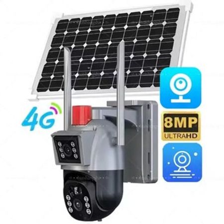 4G Sim kartlı Solar 360° FHD kamera 12MP/4K+64GB