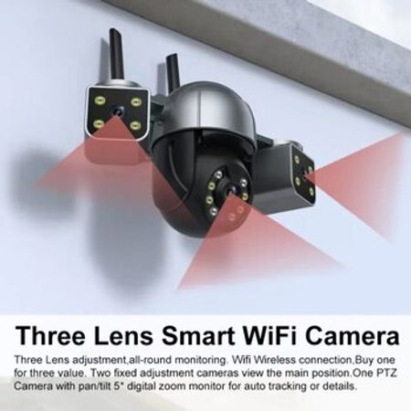 Wi-Fi PTZ kamera 360°FHD 12MP/4K+64GB