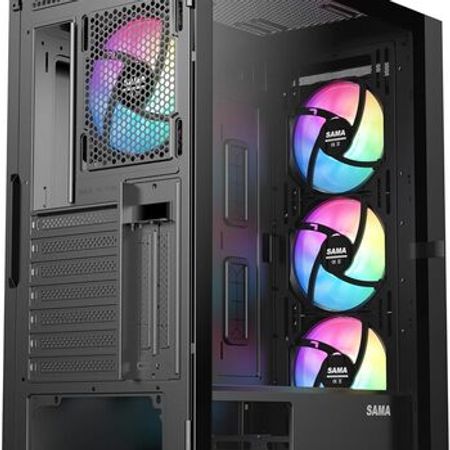 SAMA 3509 Black ATX Mid Tower Gaming Case 4x Fan ARGB
