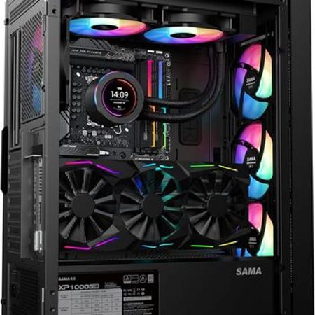 SAMA 3509 Black ATX Mid Tower Gaming Case 4x Fan ARGB