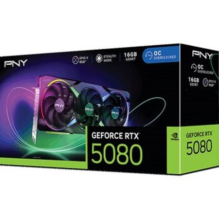 PNY RTX 5080 16GB GDDR7 OC | DLSS 4 | ARGB
