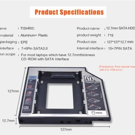 Noutbuk üçün HDD SSD qutusu "DVD Caddy"