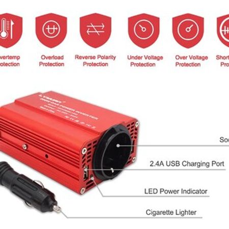 Car Power Inverter DC 12V To AC 220V 300W – Ehtiyat hissələri – ucuztap.az