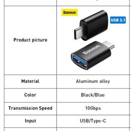 Type-C to USB 3.1 Baseus OTG