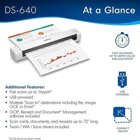 Daşına bilən scanner Brother DS-640 – Ofis avadanlığı və istehlak – ucuztap.az