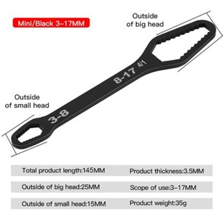 Açar universal 3-17mm