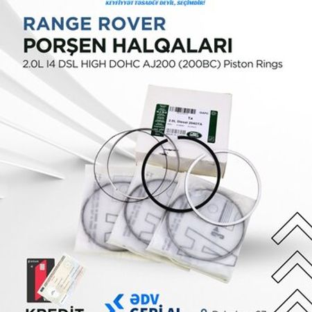 "Land Rover 2.0dizel" porşen halqaları HIGH DOHC