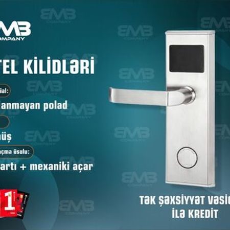 Otel Qapı Kilidi 2036E-S – RFID Kartlı Smart Hotel Door Lock (Paslanmayan Polad, Gümüş) – Təhlükəsizlik av… – ucuztap.az