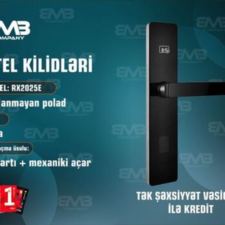 Smart Otel Kilidi RX2025E – Kartlı RFID Hotel Door Lock (Paslanmayan Polad, Qara) – Təhlükəsizlik avadanlı… – ucuztap.az