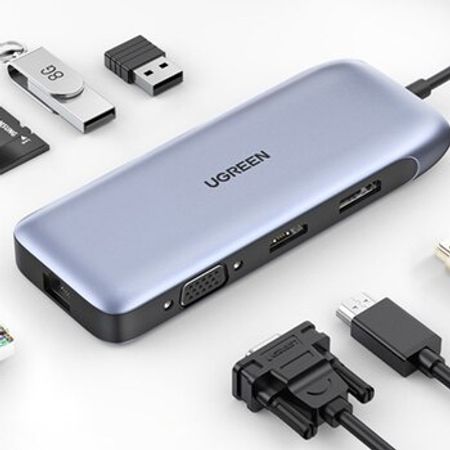 Məlumat kabeli Ugreen USB-C to HDMI, DP, VGA, USB3.0, RJ45 – Kompüter aksesuarları – ucuztap.az