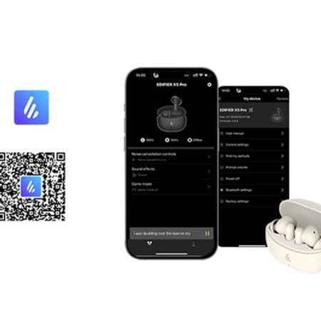 Edifier Headphones X5 Pro Active Noise Cancelling Earbuds with AI-Enhanced Calls, Fast Charge