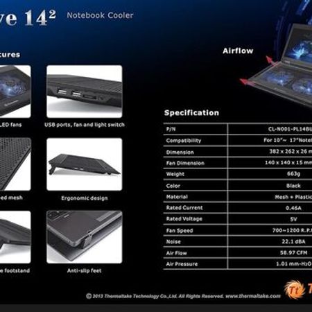 Thermaltake Massive 14² NB cooler / 17"