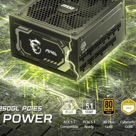 PSU MSI MAG A1250GL PCI5, 80 + Gold, Fully Modular