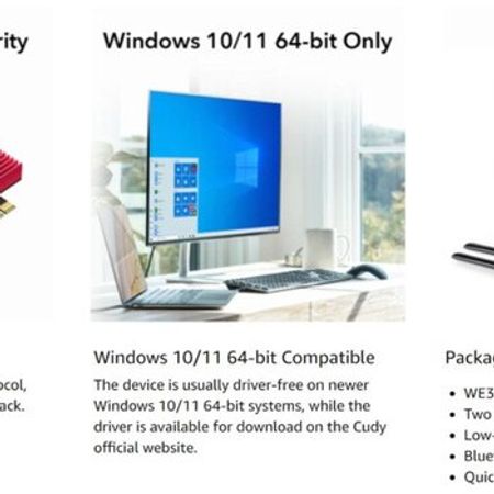 CUDY WE3000 AX5400 Wi-Fi 6E PCI Express Adapter