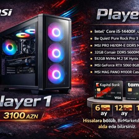 Masaüstü oyun kompüteri Player 1 – Masaüstü kompüterlər – ucuztap.az