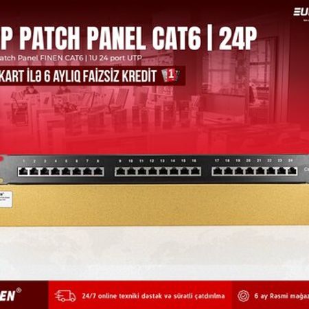 FINEN - Patch Panel CAT 6 1U 24 ports UTP – Şəbəkə avadanlıqları – ucuztap.az