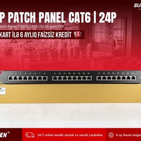 FINEN - Patch Panel CAT 6 1U 24 ports FTP – Şəbəkə avadanlıqları – ucuztap.az