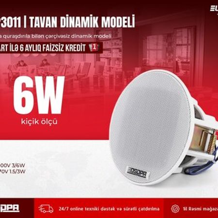 6W Tavan dinamik modeli DSPPA 3011 – Audio və video – ucuztap.az