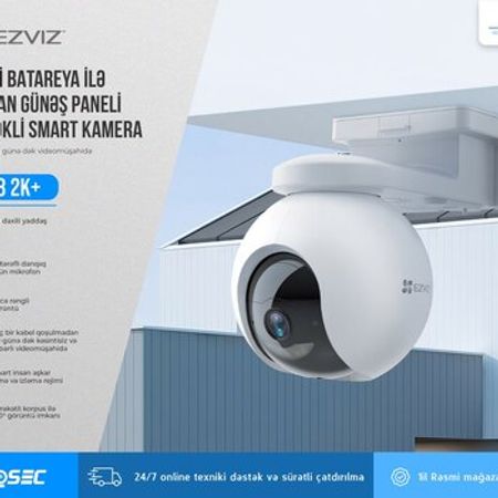 Daxili batareya və günəş paneli dəstəkli "Ezviz HB8 2K"