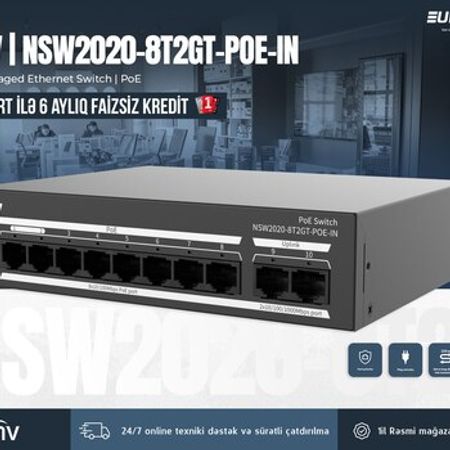 UNV 8port Poe Switch NSW2020-8T2GT-POE-IN