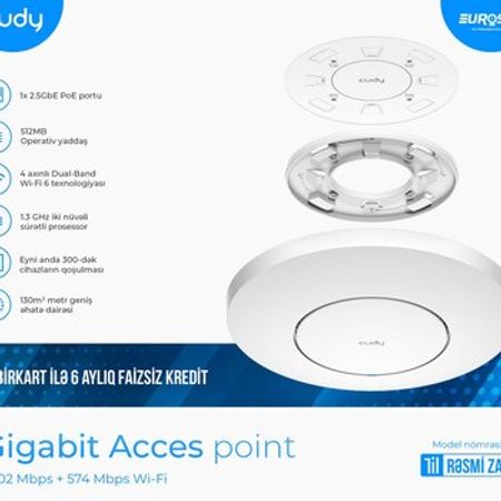 Gigabit Acces Point Cudy AP3000P (100m² əhatə dairəli) – Şəbəkə avadanlıqları – ucuztap.az