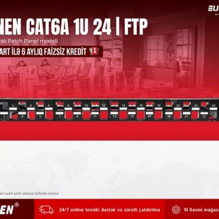 FINEN - Patch Panel CAT 6A 1U 24 ports FTP
