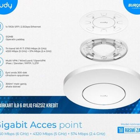Wi-Fi 7 dəstəkli Gigabit router CUDY AP11000