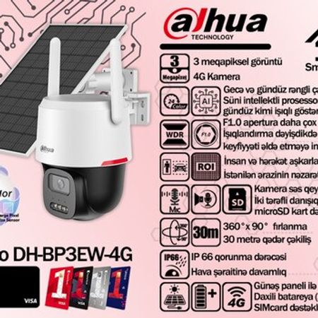 Dahua WizColor 4G və günəş paneli ilə kamera Apollo BP3EW-4G – Təhlükəsizlik avadanlığı – ucuztap.az