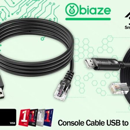 BIAZE Console cable USB to RJ45 1.8m, Qara – Kompüter aksesuarları – ucuztap.az