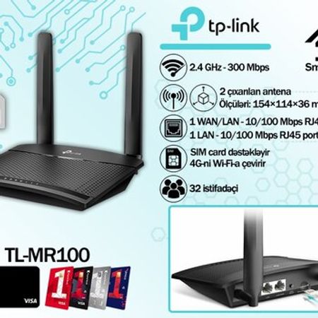 Router TP-Link 4G LTE – Şəbəkə avadanlıqları – ucuztap.az