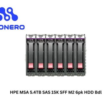 HPE MSA 5.4TB SAS 15K SFF M2 6pk HDD Bdl