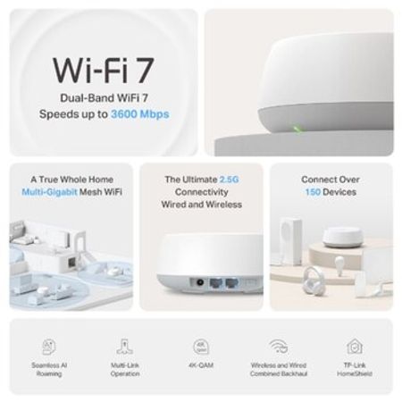 TP-Link Deco BE25 (3-pack) BE3600 Mesh Wi-Fi 7 System