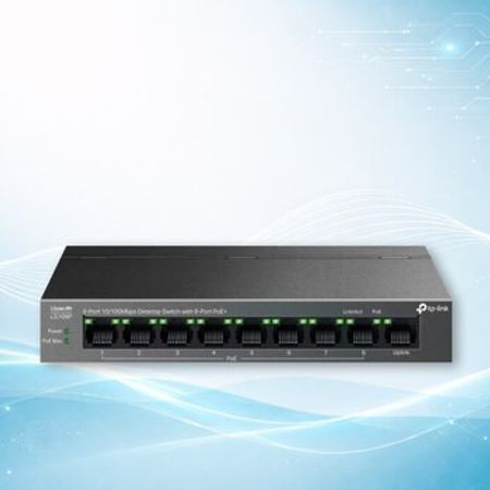 TP-Link - LS109P (9-Port 10100Mbps Desktop Switch with 8-Port PoE+) – Şəbəkə avadanlıqları – ucuztap.az