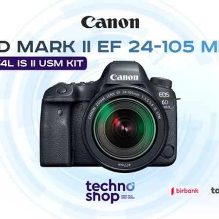 Fotoaparat Canon 6D Mark II + EF 24-105 mm f/4L IS II USM KIT – Foto texnika – ucuztap.az