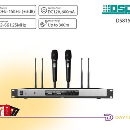 DSPPA D5815 UHF simsiz mikrofon qəbuledicisi (2 kanal)