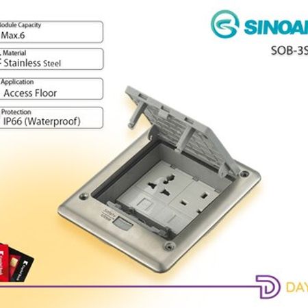 Sinoamigo SOB-3SFA suya davamlı döşəmə üçün çıxış qutusu (IP66, 6 modul)